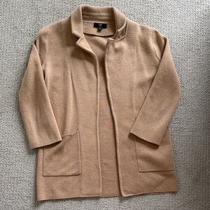 J.Crew sweater, blazer, and camel